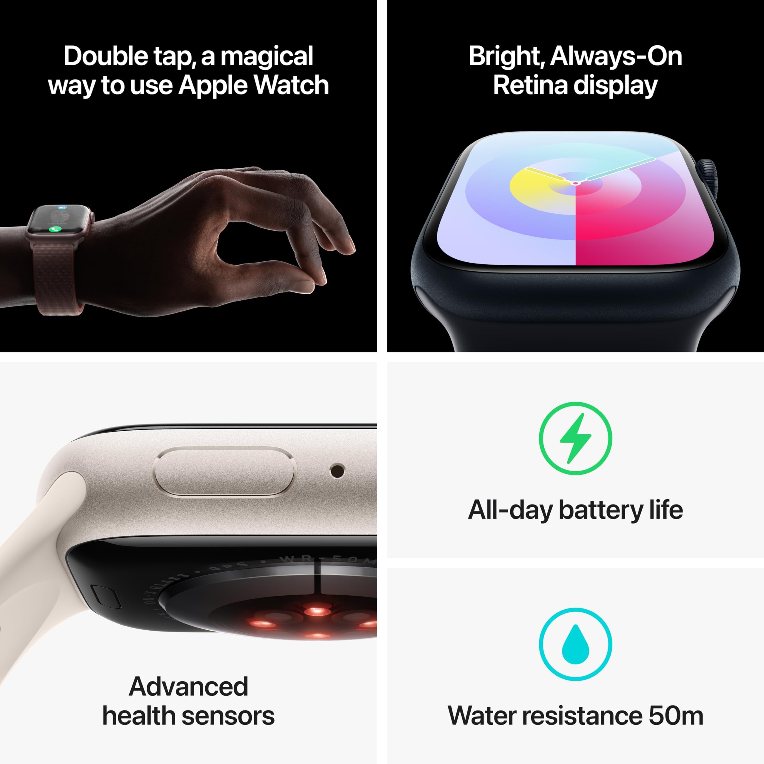 Apple Watch Series 9 - 45mm (GPS) with Midnight Aluminum Case with Midnight Sport Loop - MR9C3LL/A