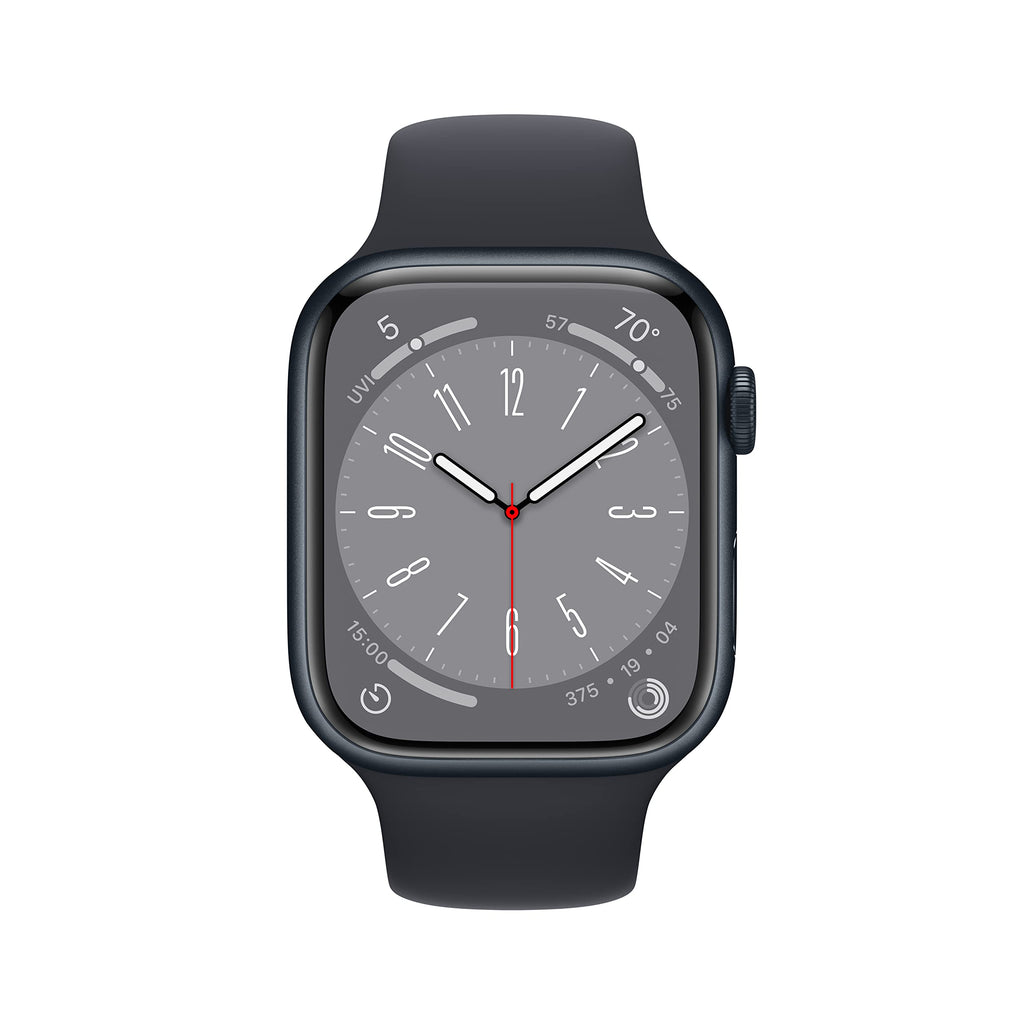 Apple Watch Series 8 - GPS 45mm - Midnight Aluminum Case w Midnight Sport Band - S/M - MNUJ3LL/A