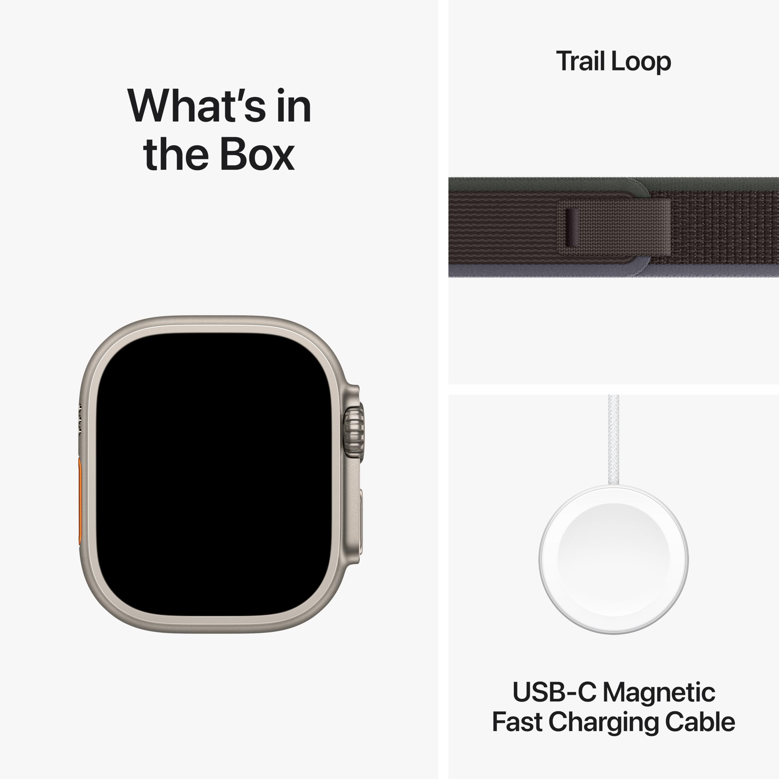 Apple Watch Ultra 2 (GPS + Cellular 49mm) Titanium Case with Blue/Black Trail Loop - M/L - MRF63LW/A (No Blood Oxygen)