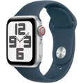 Apple Watch SE 2nd Gen (GPS+Cell) ? 40mm Silver Aluminum Case with Storm Blue Sport Band (M/L) ? MRGL3LL/A (2022)
