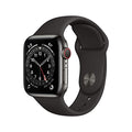 Apple Watch Series 6 40mm GPS+Cellular - Graphite Stainless Steel with Black Sport Band - M02Y3LL/A