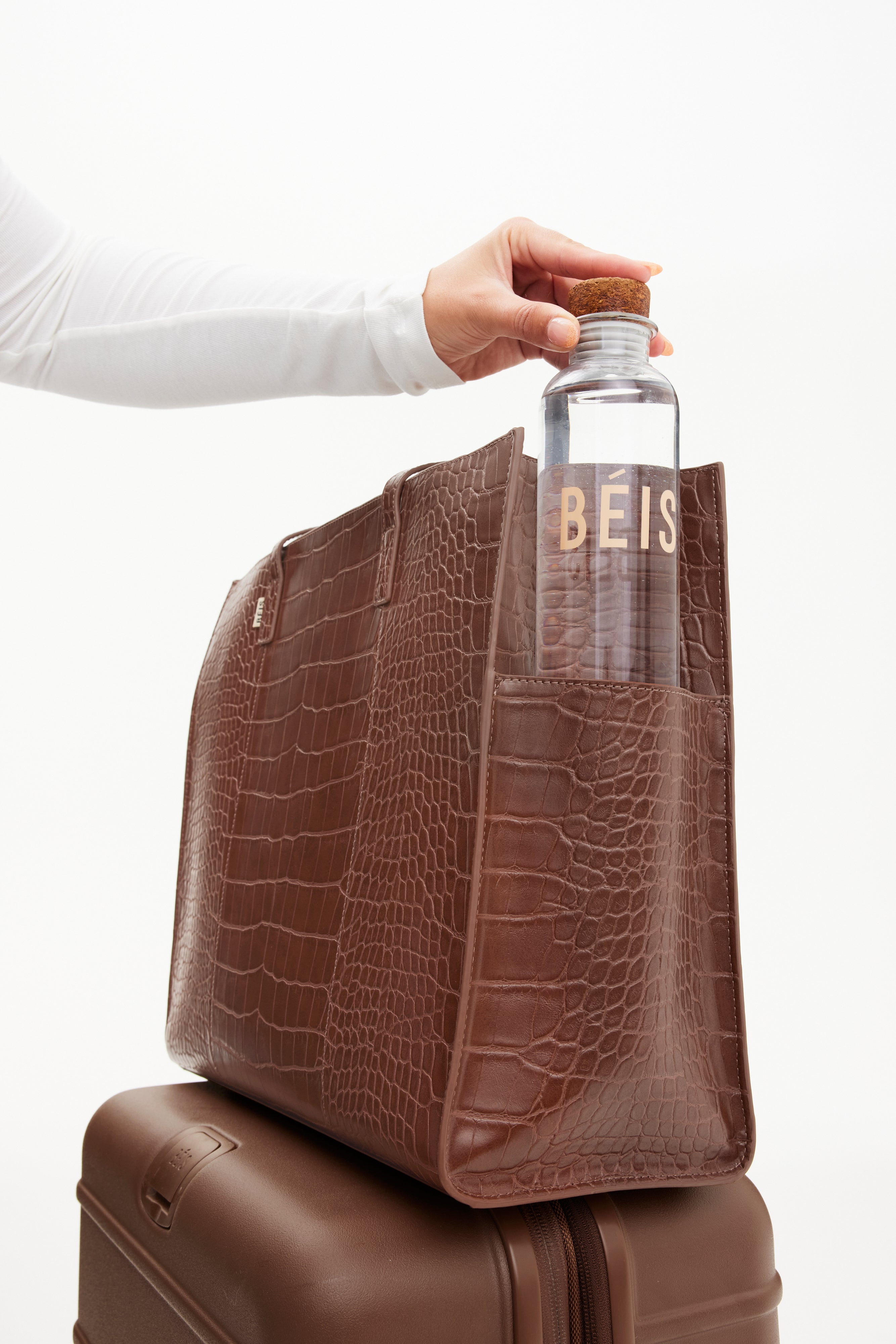Resale The Large Work Tote in Maple Croc